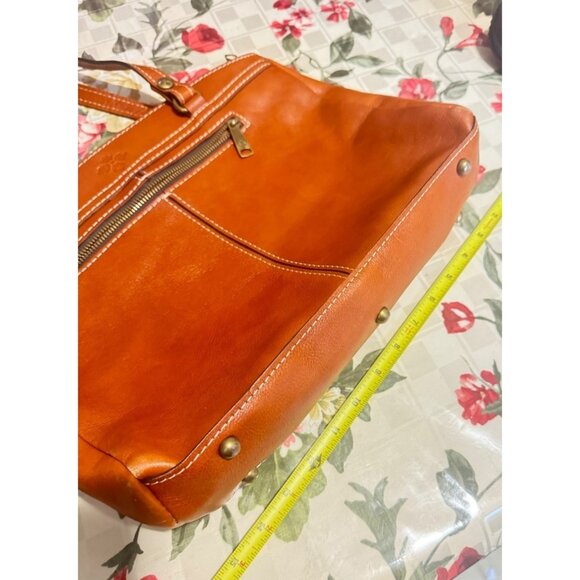 Patricia Nash Leather Poppy Tote Bag Tan Italian-Style Handbag - Picture 12 of 12